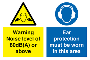 Warning Noise level of 80dB(A) or above. Ear protection must be worn in this area